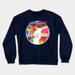 Home Run Autism Awareness Baseball Logo Crewneck Sweatshirt